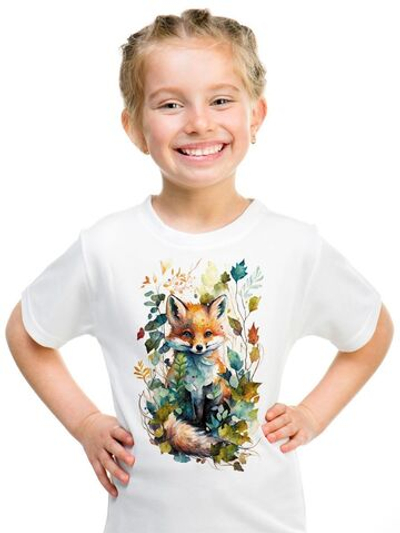 Футболка детская яркий принт собаки щенок бигль красочный