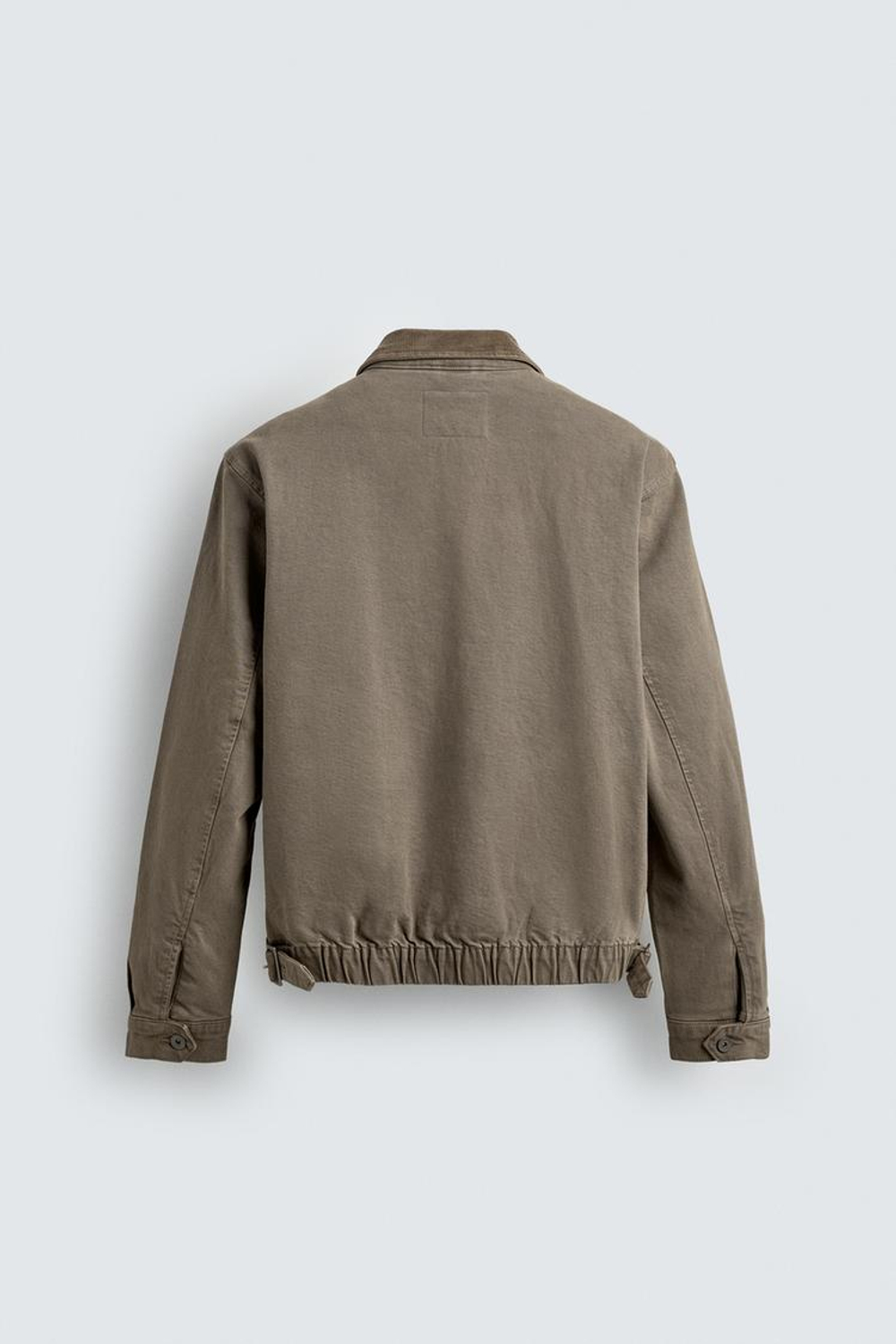 ZARA УКОРОЧЕННАЯ КУРТКА С ВЕЛЬВЕТОВЫМ ВОРОТНИКОМ, ХАКИ