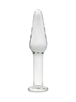 Прозрачный удлиненный анальный плаг из стекла - 12 см. (Цвет: прозрачный)