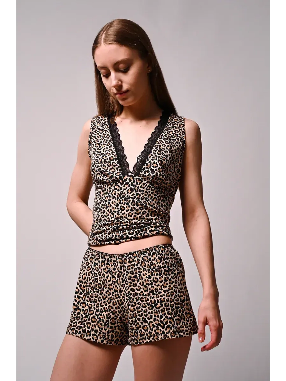 Пижама женская с короткими шортами и майкой