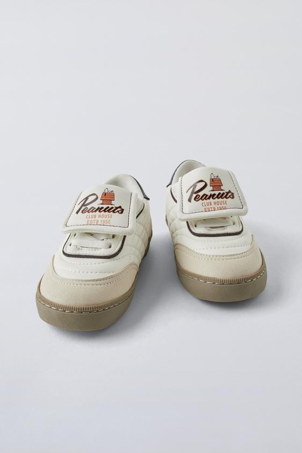 ZARA КРОССОВКИ В СТИЛЕ РЕТРО С ПРИНТОМ PEANUTS™, БЕЛЫЙ
