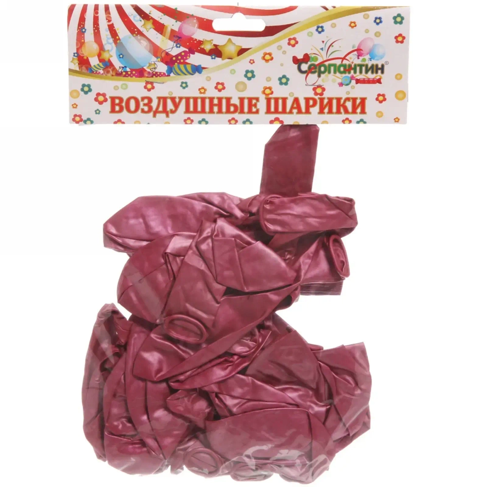 Воздушные шары «Металлик» 25шт 12»/30см малиновый