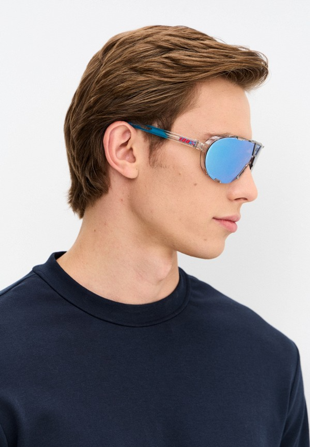 Спортивные очки 100% Westcraft+ / Jorge Martin SE Polished Clear / HiPER Blue Multilayer Mirror Lens