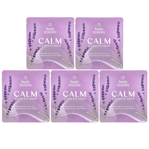 Body Restore, паровая маска для глаз, лаванда, 5 упаковок