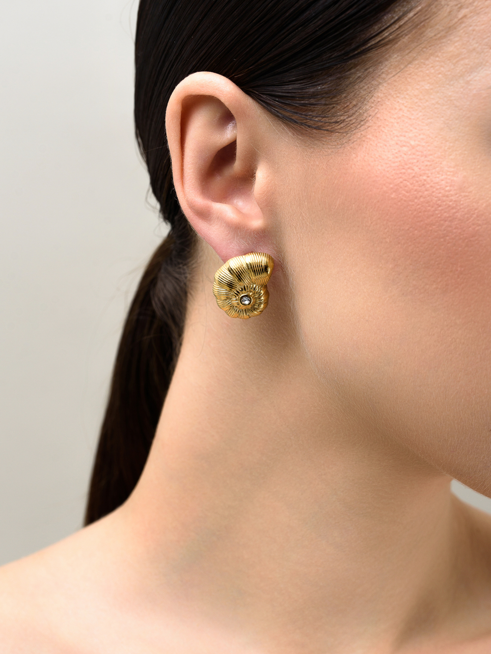 Серьги "Shell element big" Gold