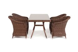 "Латте-140 R" обеденная группа плетеная, цвет коричневый