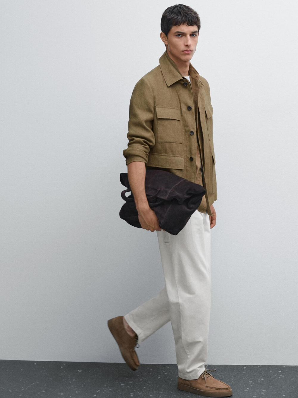 Massimo Dutti Зауженные брюки, кремовый