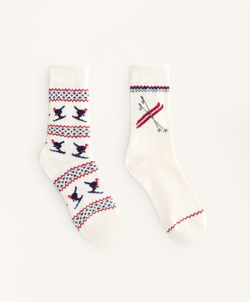 Oysho 2 пары классических носков с жаккардовым узором, темно-синий