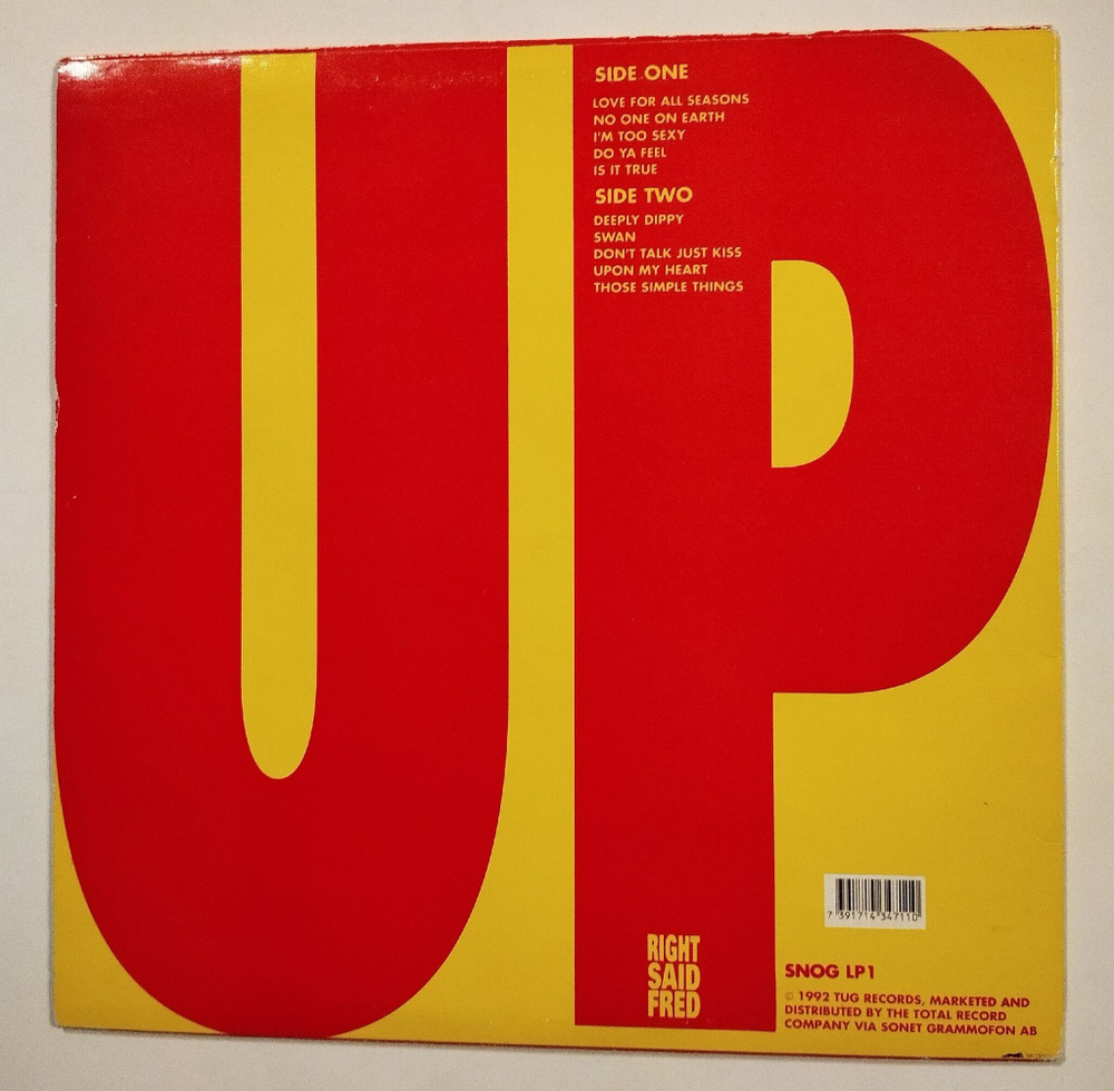 Винтажная виниловая пластинка LP Right Said Fred Up (Sweden 1992)