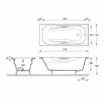 Ванна чугунная Delice Malibu Elite DLR230609-AS 170х75 белая