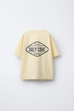 ZARA ФУТБОЛКА С ЛОГОТИПОМ, ЖЕЛТЫЙ