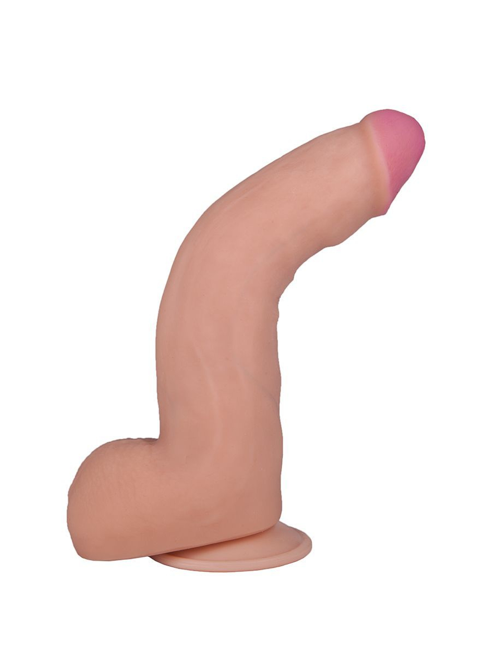 LOVETOY F LINE 22 см – реалистичный фаллоимитатор с мошонкой на присоске, гибкий стержень, телесный