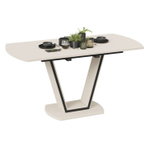 Стол кухонный обеденный раздвижной Серый Софт/Стекло Матовое Серое, Дели Тип 2, 120х80х77 см