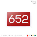 Номер на дверь 652, табличка на дверь для офиса, квартиры, кабинета, аудитории, склада, красная 120х70 мм, Айдентика Технолоджи