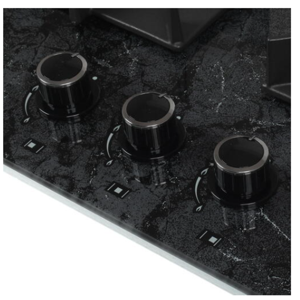 Поверхность варочная  Гефест СН 2150-01 К93 (черный мрамор, газ/к, 75*50)