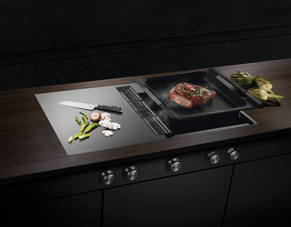 Индукционная варочная панель с вытяжкой Kuppersbusch KMI 9850.0 SR Stainless Steel
