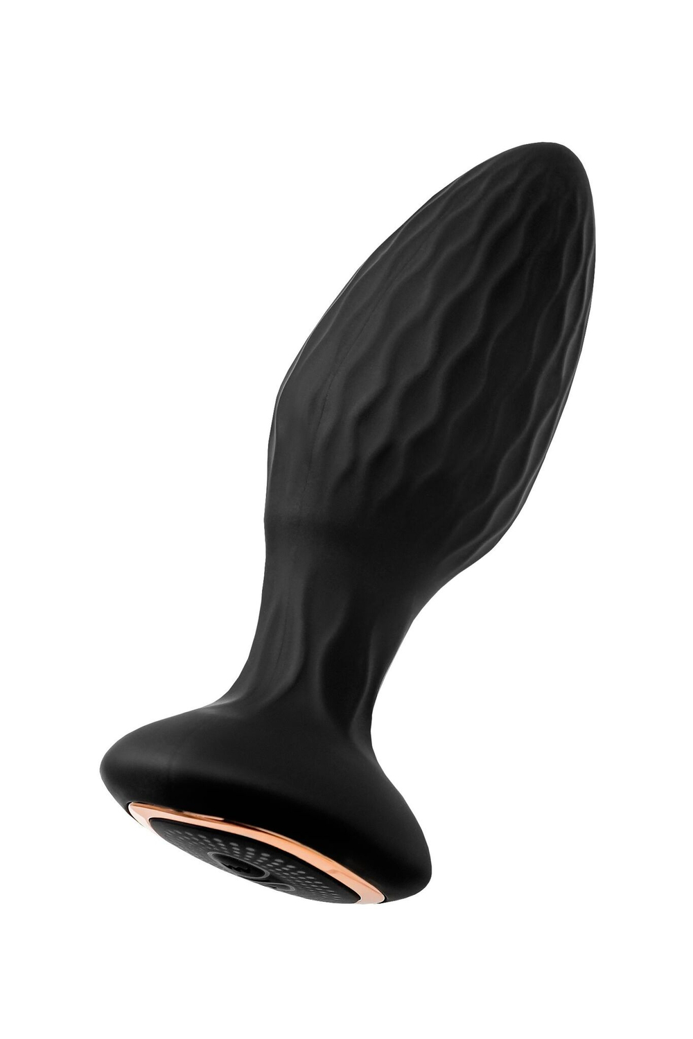 Черная анальная вибровтулка Tucana с ротацией и управлением через приложение