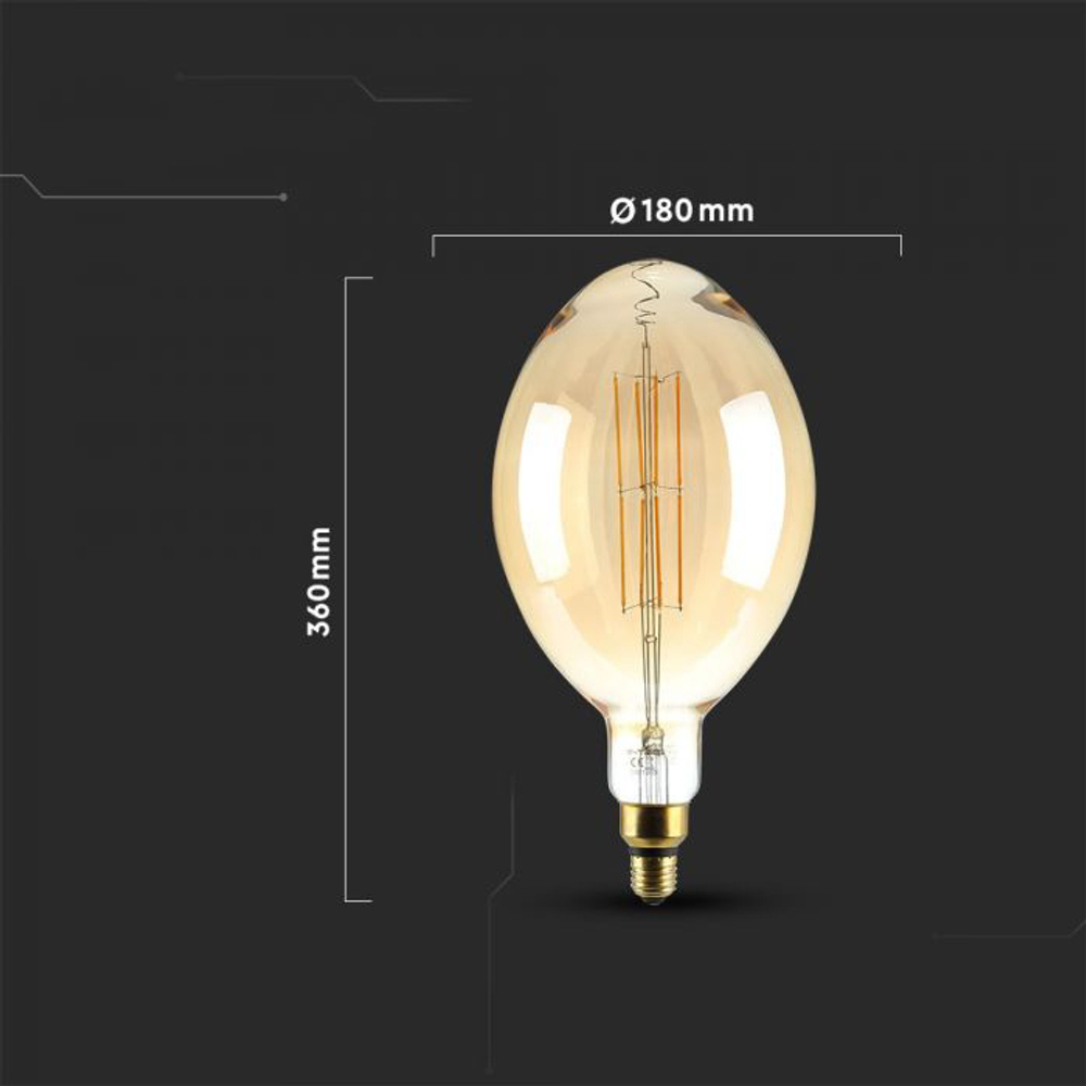 Лампа светодиодная, филамент V-TAC, E27, 8 Вт, 2200К, SKU 7464