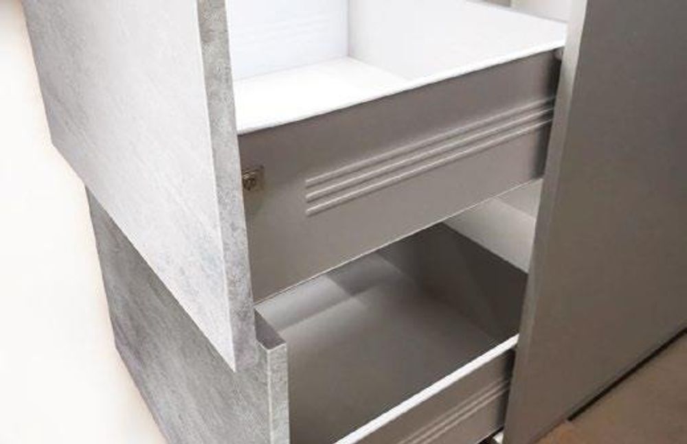 Модульный кухонный гарнитур «Лофт» 2600 (дуб цикорий/бетон темный), ЛДСП, ДСВ Мебель