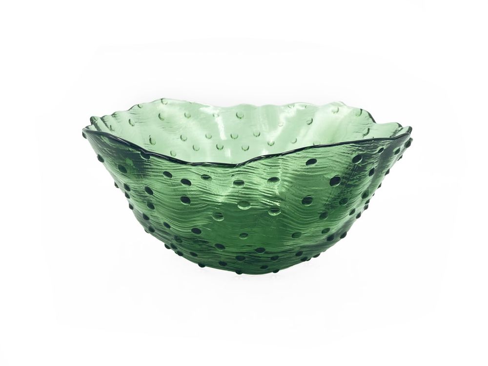 Салатник стеклянный 1000 мл Green lace, в подарочной упаковке