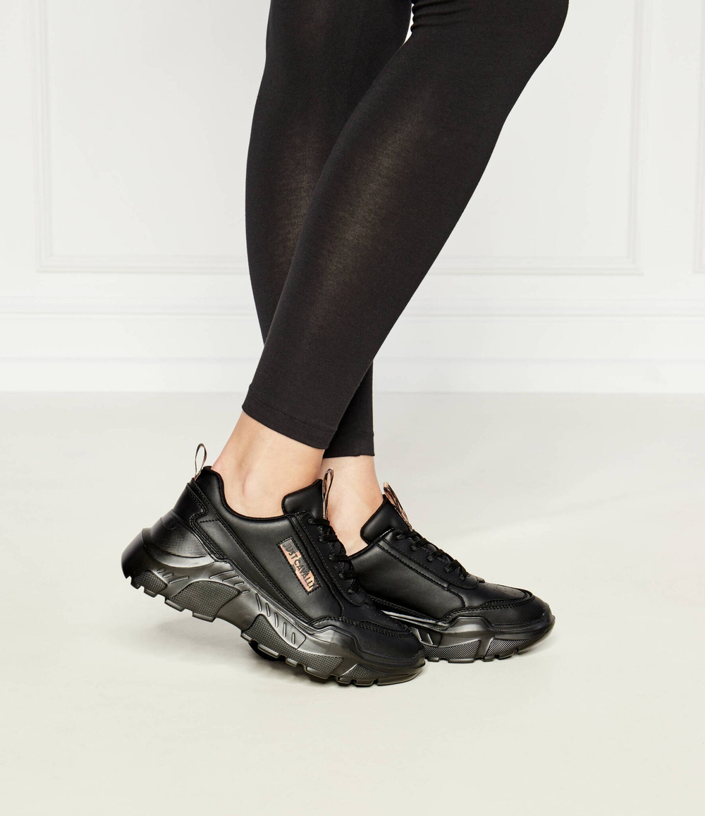 Кожаные кроссовки Just Cavalli - черный(77RA3SL4ZPA71)