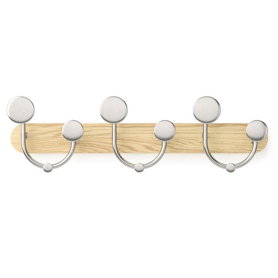 Вешалка настенная melody, натуральное дерево/никель