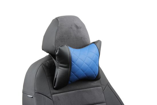 Автомобильная подушка "Косточка" под шею из экокожи "Ромб"