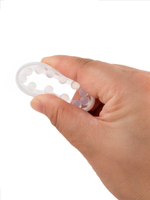 Эрекционное кольцо со стимулирующими шариками на поверхности (Цвет: белый)