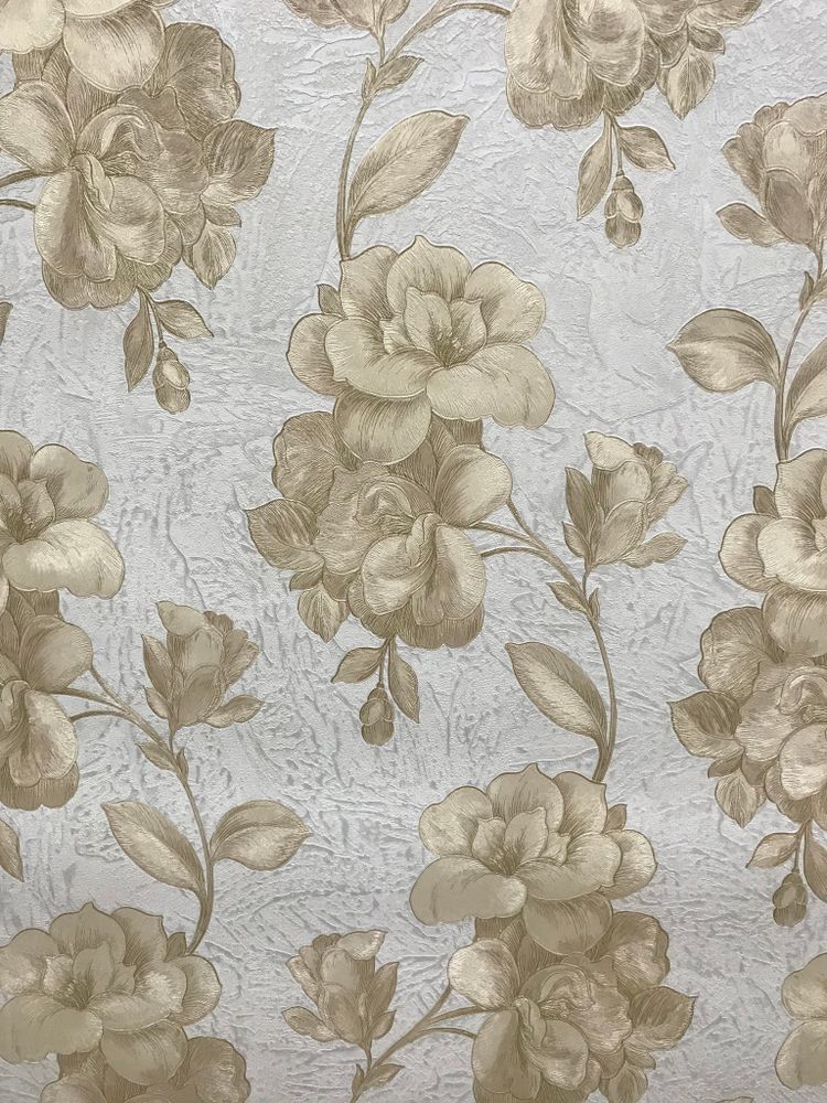 ОБОИ ART винил комп. на флизе 1,06х10м CAMELIA золото на бел 46-096-01