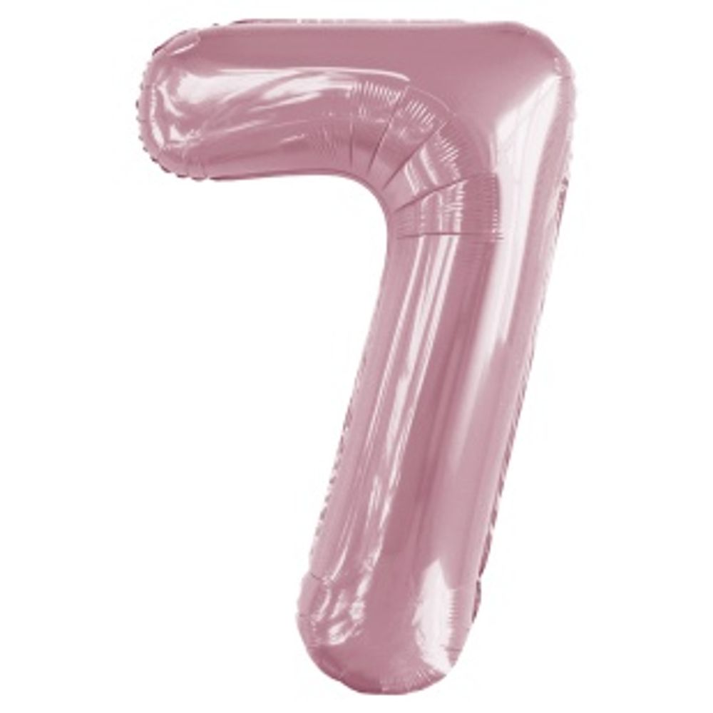 К Шар 34'' / 86 см "Цифра 7" Slim Светло розовый (БГ-60)