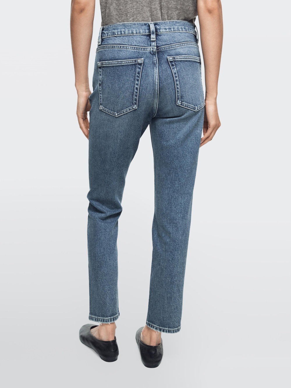 Massimo Dutti Джинсы средней посадки, укороченные, облегающего кроя, средне-синий