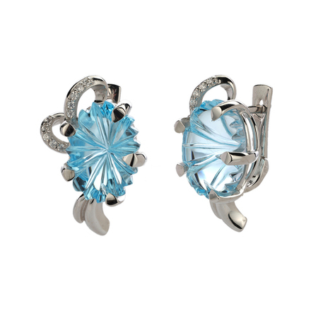 Серьги с топазом из серебра 925 пробы JA-S-514166-1