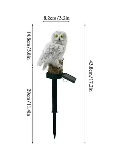 Декоративный садовый светильник на солнечной батарее статуэтка Сова