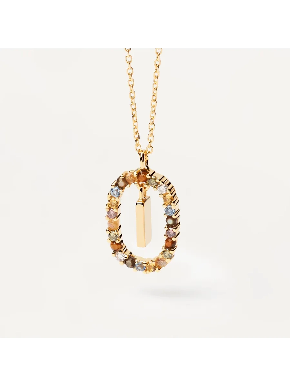 Колье Буква I серебро 925 пробы покрытое золотом