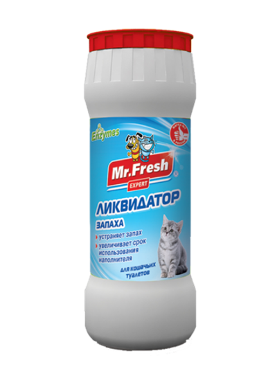 Mr.Fresh Expert 2в1 Порошок Ликвидатор пятен и запаха кошачьих туалетов 500гр. F103