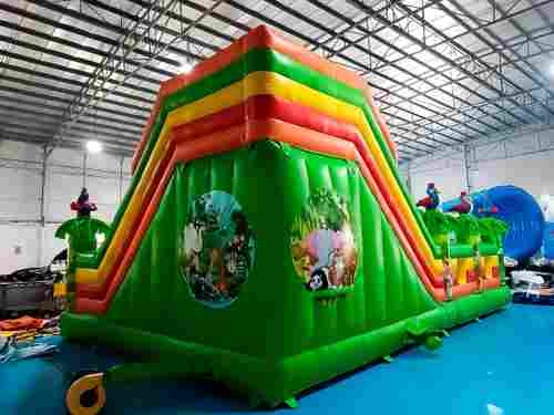 Коммерческий надувной батут "Джунгли" с горкой, 10*6*4.5 м