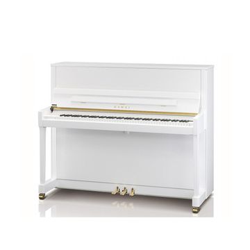 KAWAI K-300 WH/P - пианино, 122х149х61, 227 кг., банкетка (600), цвет белый полиров., механизм Mille