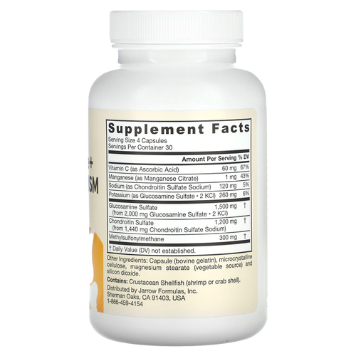 Jarrow Formulas, глюкозамин, хондроитин и МСМ, 120 капсул