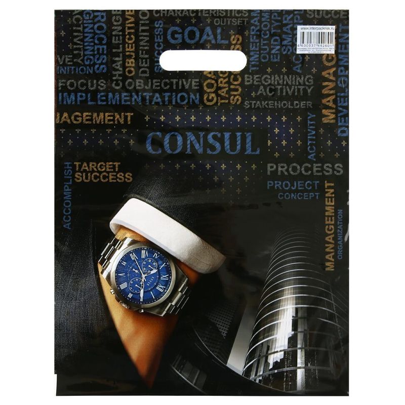 Пакет прорубная ручка Россия 31*40 см 60 мкм ПВД Консул  1 шт 500 шт/кор