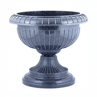 Вазон на ножке большой D 395 мм 9,5 л, тёмный камень
