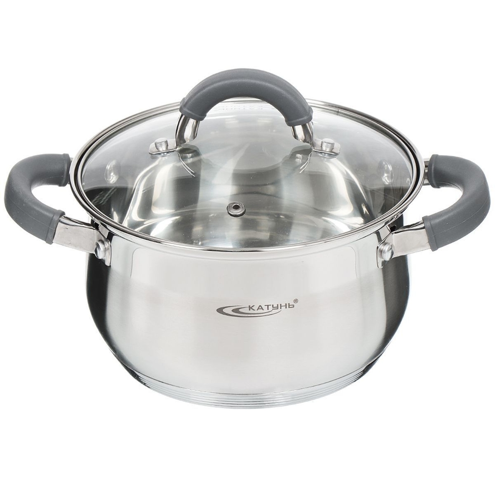 Кастрюля нерж, 2.9 л, с крыш, Катунь, Ирида, КТ08-D-18, индукц