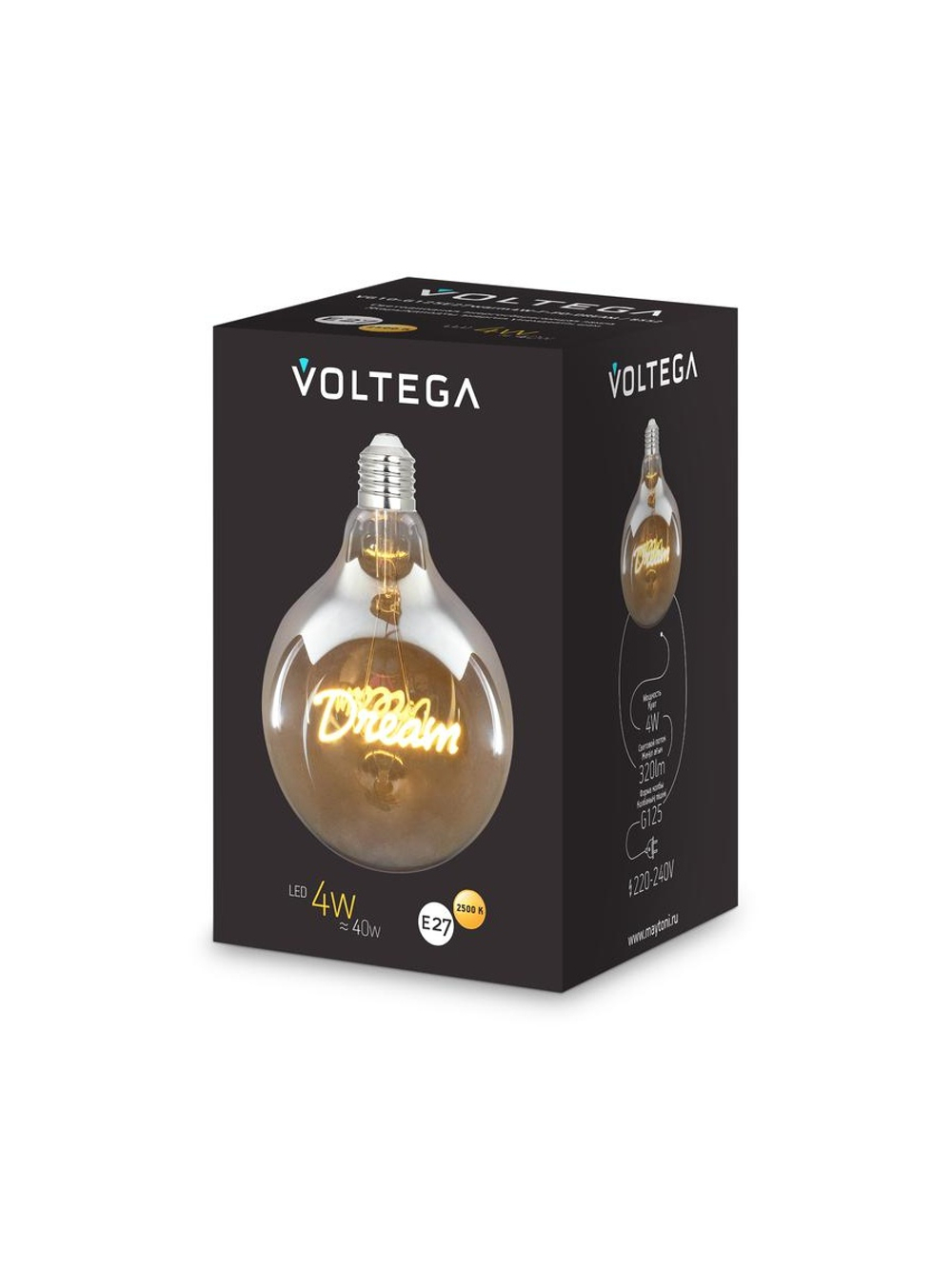 Лампа светодиодная Loft Led G125 4Вт 2500К E27 Voltega 8552