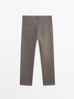 Massimo Dutti Джинсы зауженного кроя, серо-зеленый