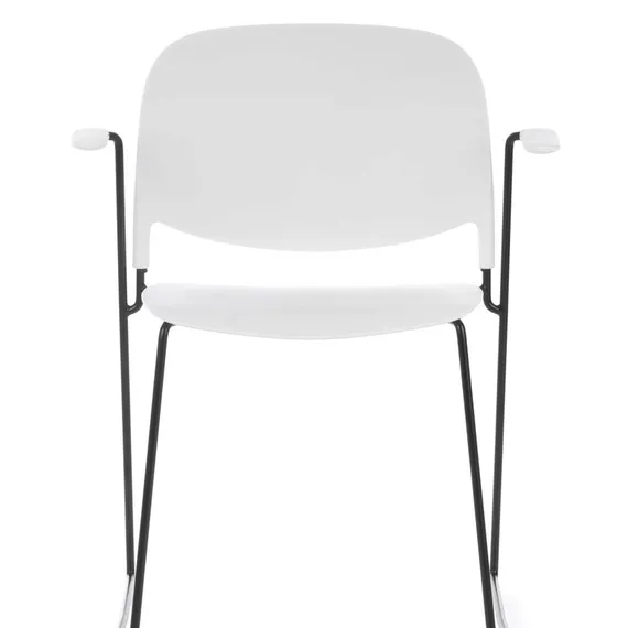 Стул штабелируемый Stacks с подлокотниками белый