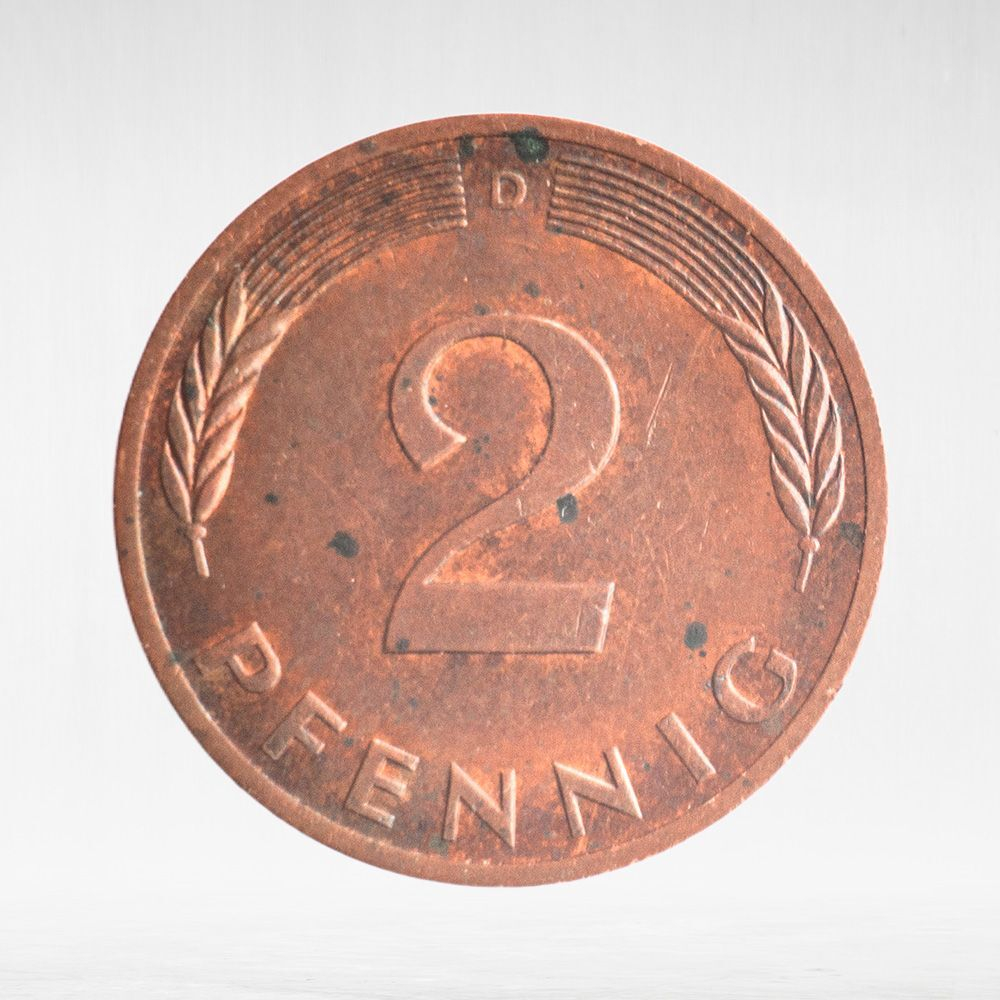 Germany, 2 Pfennigs, 1977, (Munich Mint - "D"), VF
