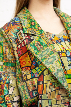 Комплект (платье и жакет) "Витраж", по мотивам живописи Тани МакКабе