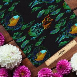 Ткань бифлекс ловец снов с совой