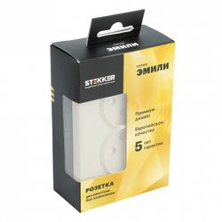 Розетка двойная без заземления и со шторкой Stekker Эмили 49903