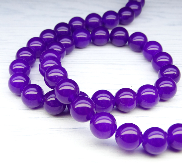 ПК076НН10 Бусины из природного камня кварц (фиолетовый), размер: 10 мм, 5 шт.