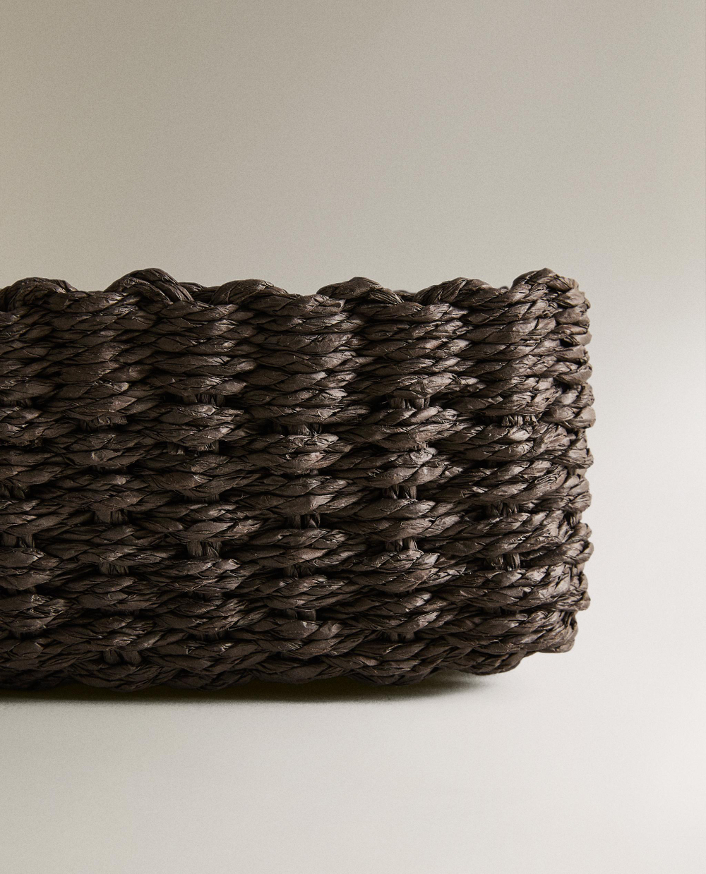 Zara Home Корзина из плетёной бумаги, цвет коричневый, 21 см